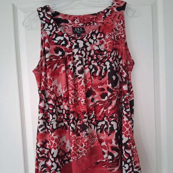 NWD Plus Top Women 1X Red Maximalism Colorful - Picture 2 of 6